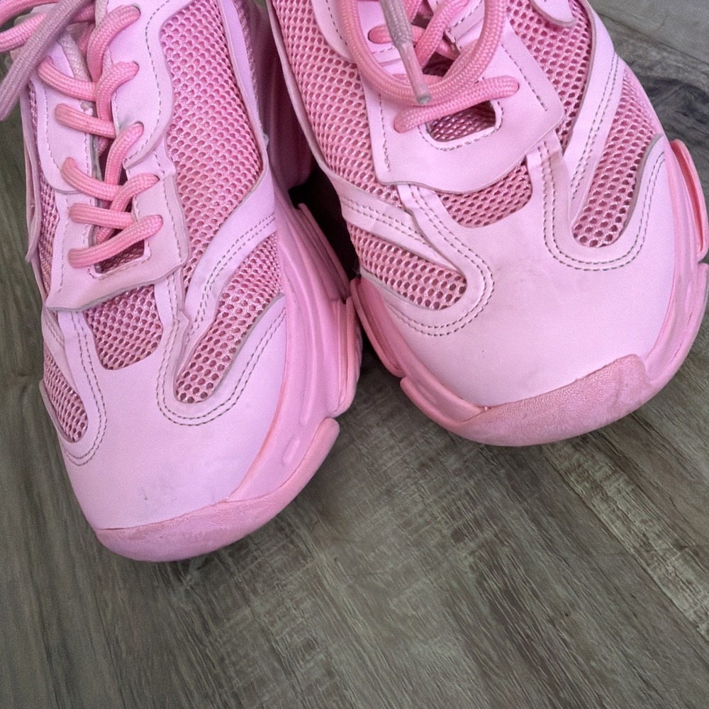 Steve Madden Possession Chunky Sneakers PINK Neon Women's 7M Athletic Shoes Y2K - Picture 7 of 9